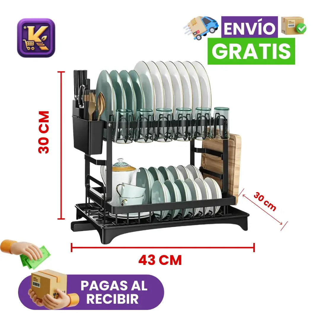 Escurridor de platos DuoClean 2 niveles